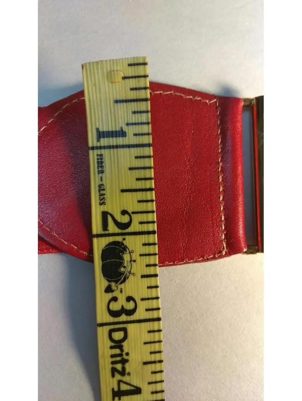 Vintage 1980s Red Belt High Waist Cinch Rouge Leather Rojo Elastic Cinturon Med